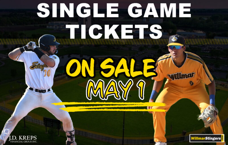 SingleGame Tickets on Sale May 1st! Willmar Stingers