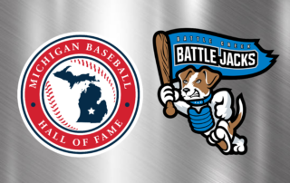 Battle Creek Battle Jacks Michigan Baseball Hall of Fame partnership announcement at MCCU Field