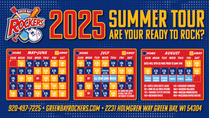 Rockers Announce 2025 Northwoods League Schedule - Green Bay Rockers