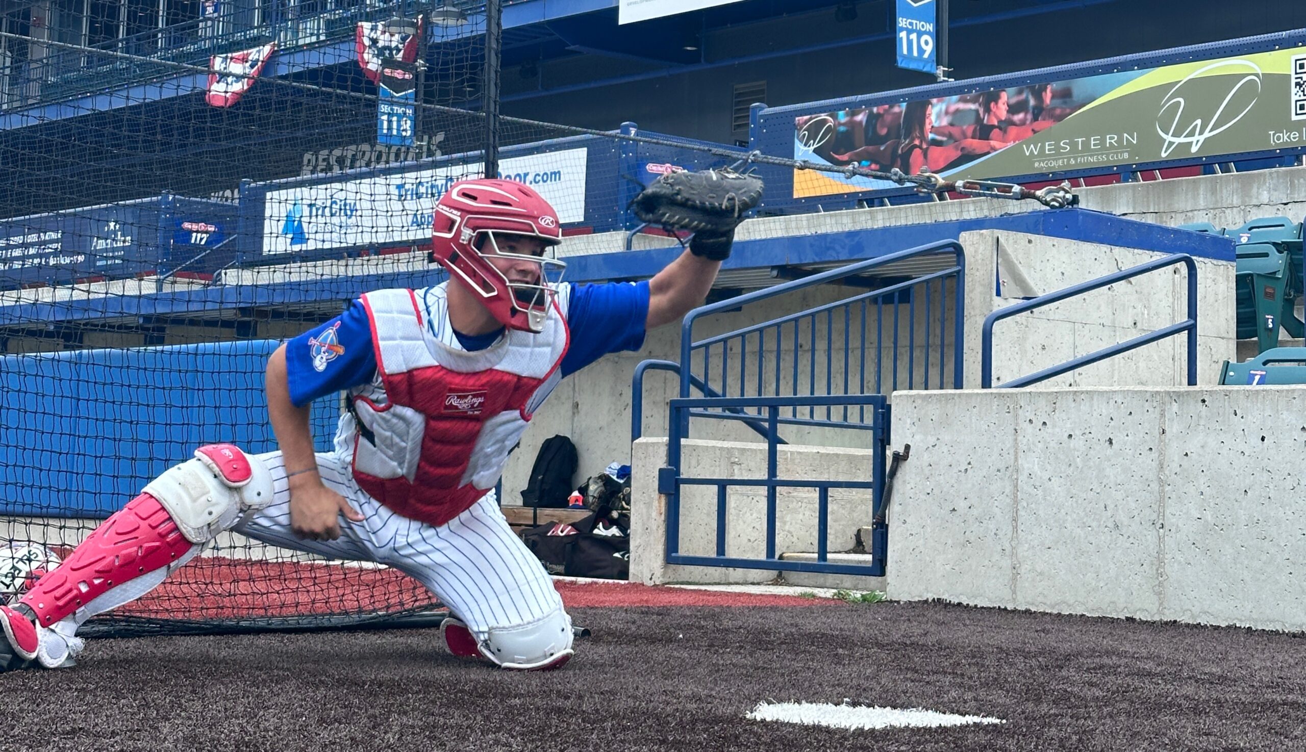 Anthony Mazza Catches in the Bullpen