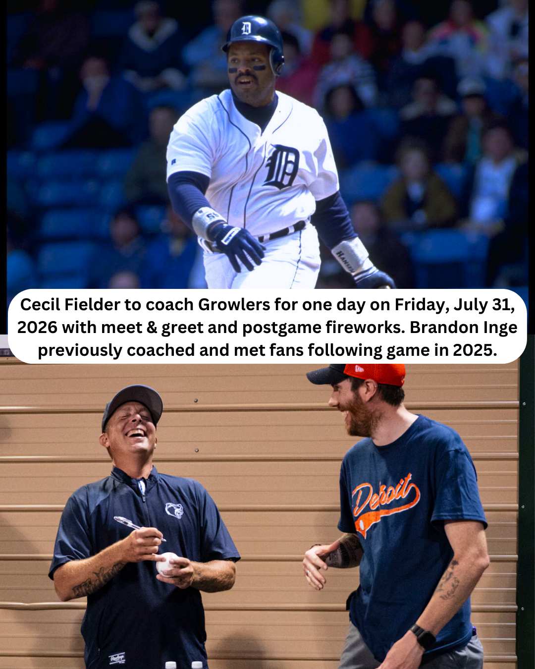 cecil fielder kalamazoo growlers brandon inge