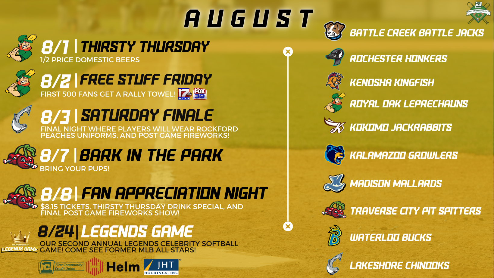 2024 Promotional Schedule Rockford Rivets