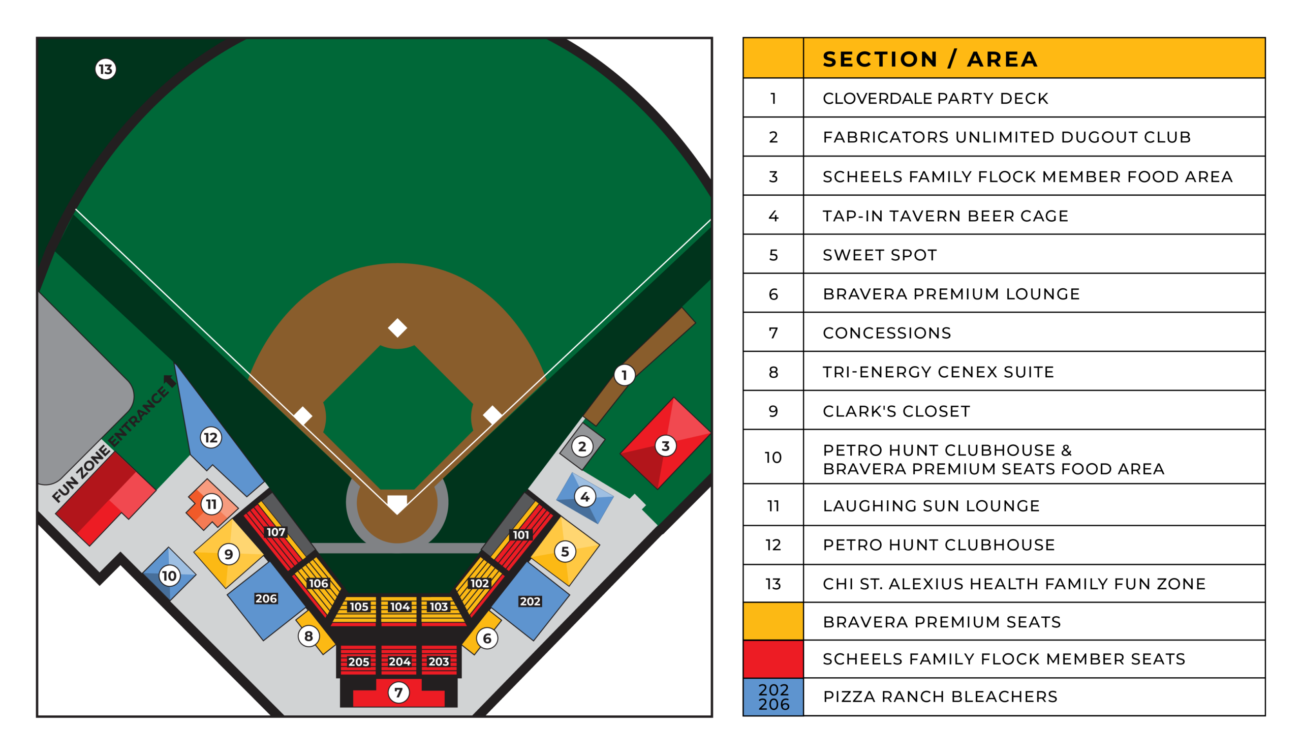 2026 Ballpark Map with Key