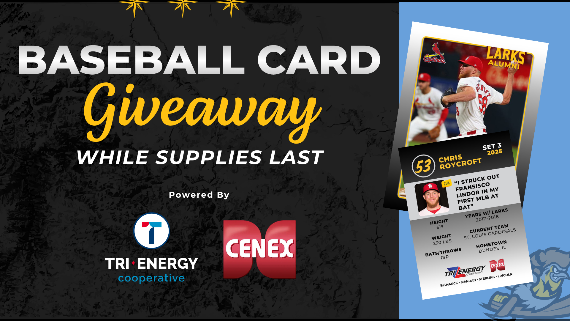 2026 Baseball Cards Cenex Videoboard Graphic (1920 x 1080 px)