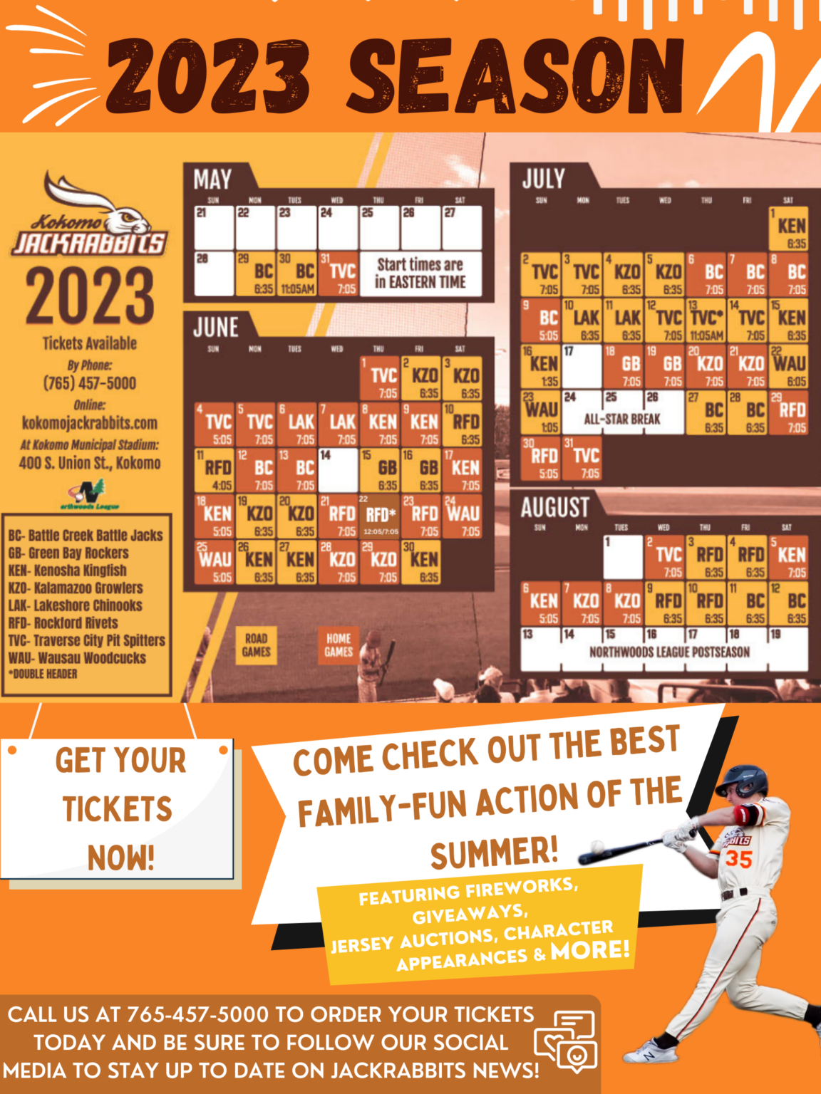 2023 Downloadable Schedule Kokomo Jackrabbits