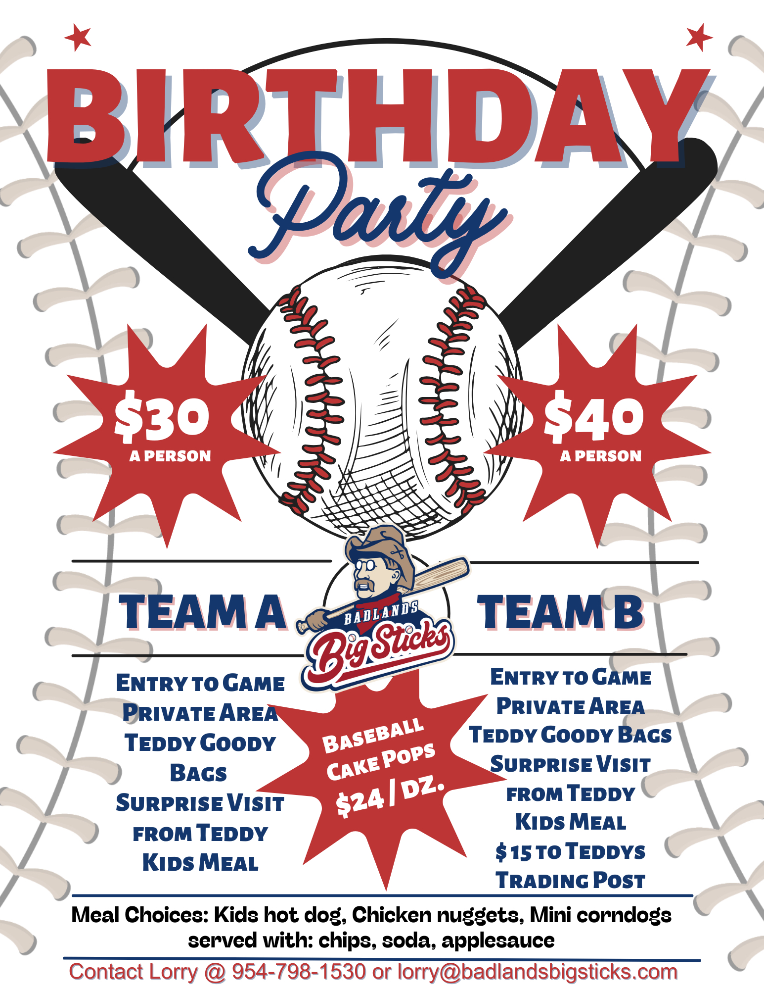 Ballpark Birthday Package