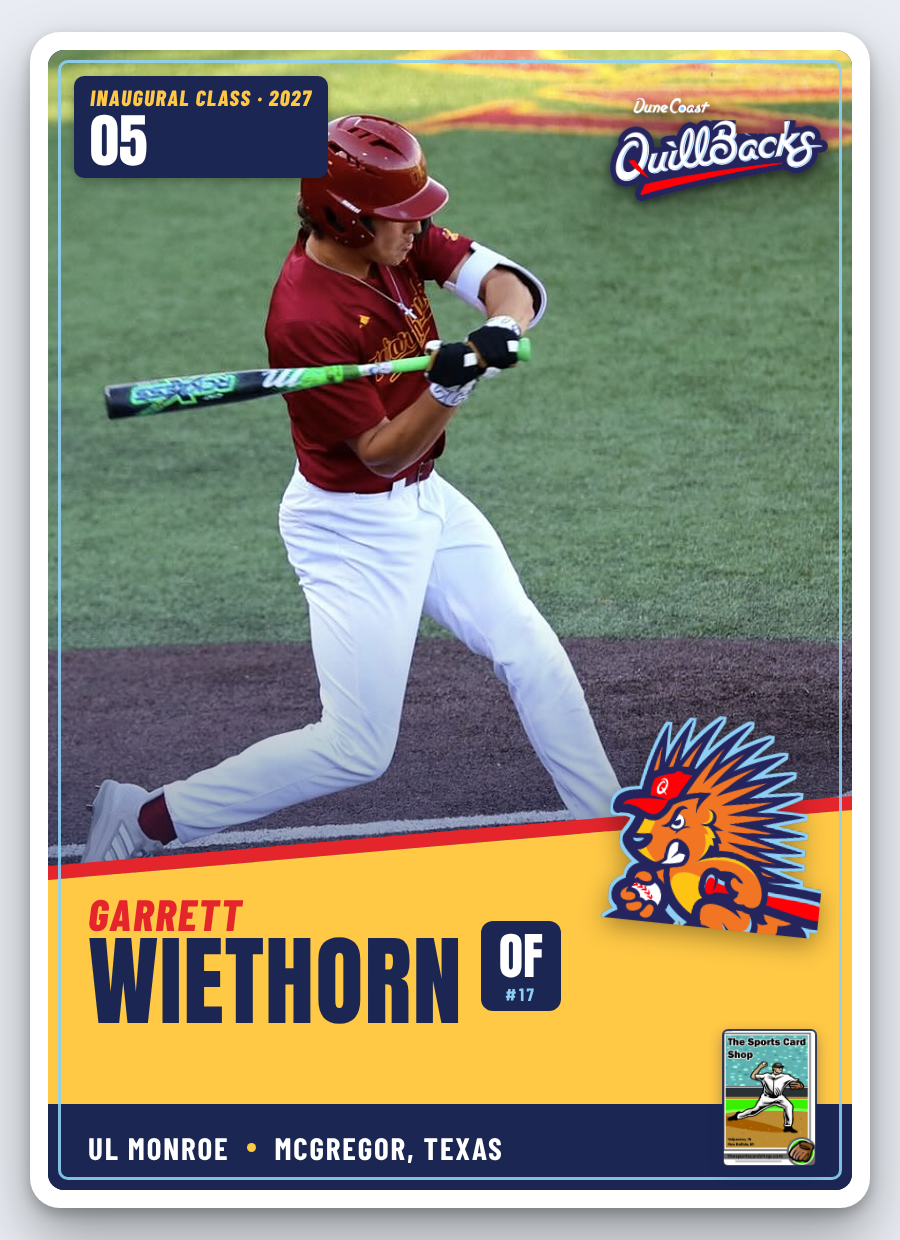 Card 05 - Garrett Wiethorn, OF, UL Monroe